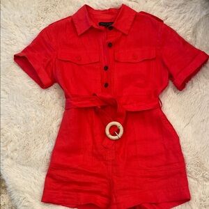 Banana Republic Red Button-Front romper
